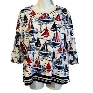 Nautical/ Patriotic Red White and Blue Blouse